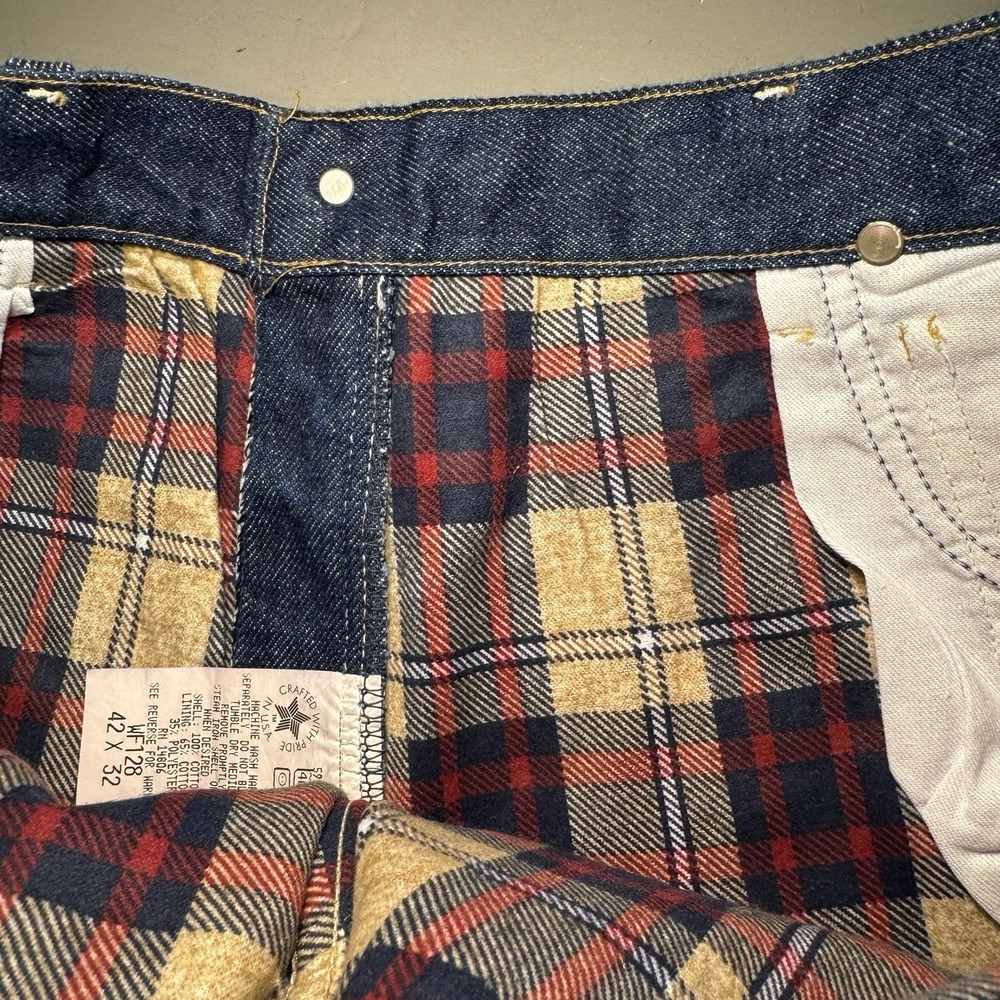 Carhartt Casual Jeans WF128 Flannel Lined Mens 40 32 Vintage USA Union Made New - Picture 6 of 16